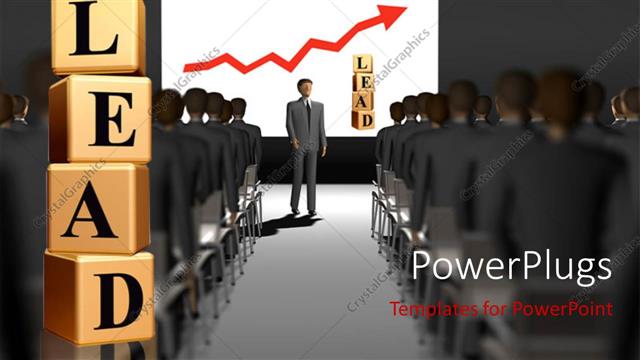  Presentation with learn - A number of people attending a lecture with the word learn