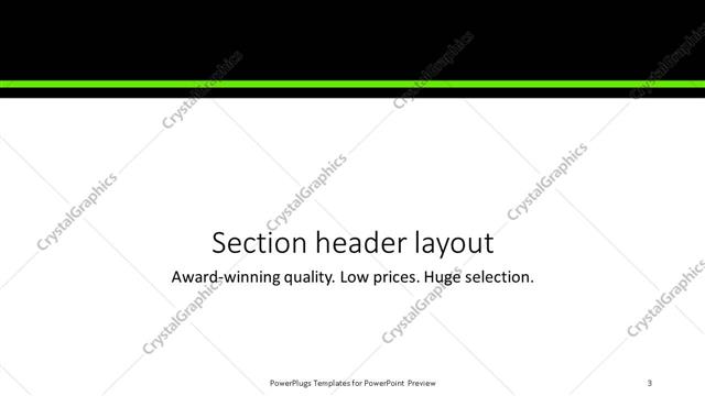 Section Header presentation slide layout
