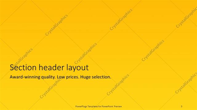 Section Header presentation slide layout