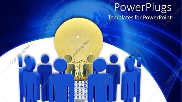 Presentation with global - A number of people with a bulb in the middle