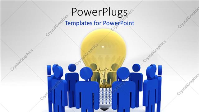  Presentation with global - A number of people with a bulb in the middle