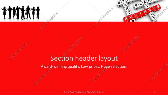 Section Header presentation slide layout