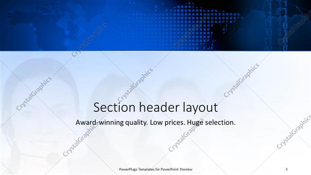 Section Header presentation slide layout