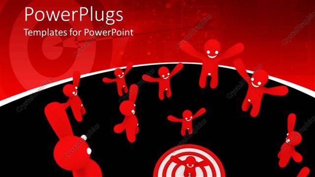  Presentation with target - A number of people with a circle in the middle