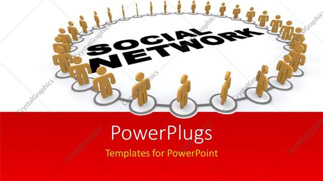  Presentation with networking - A number of people in circle with the word social network