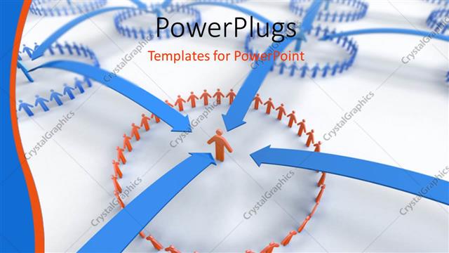  Presentation with networking - A number of people in circles with white background