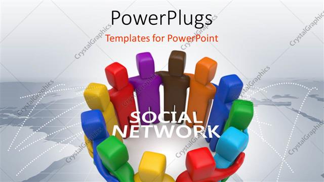 Preview This Beautiful Template for PowerPoint & Google Slides a number of people in colorful form with the words social network