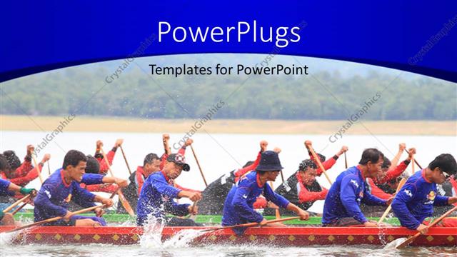  Presentation with thailand - A number of people competing in a long boat competition
