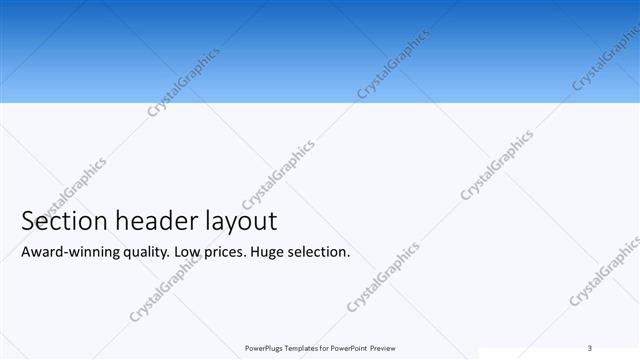 Section Header presentation slide layout