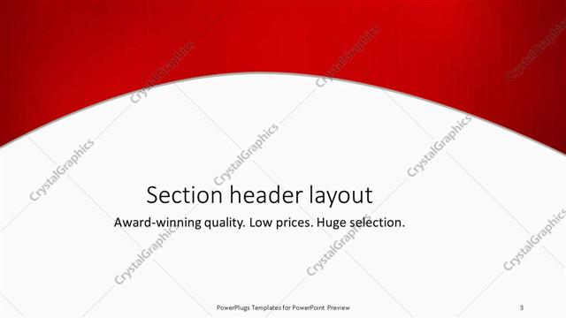 Section Header presentation slide layout
