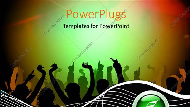  Presentation with dancing - A number of people dancing in the bar with a place for text