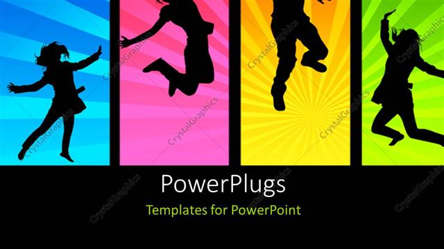  Presentation with friends - A number of people dancing with multicolored background