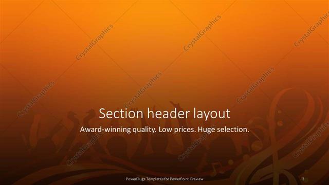 Section Header presentation slide layout