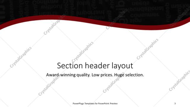 Section Header presentation slide layout