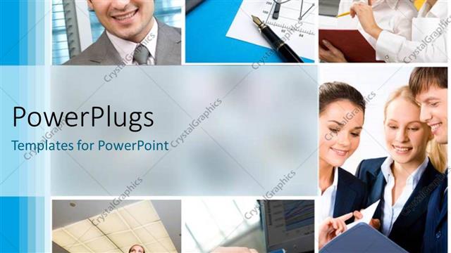  Presentation with communication - A number of people doing their work with office material