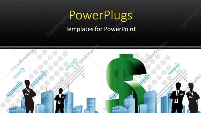  Presentation with dollar sign - A number of people with the dollar sign and place for text