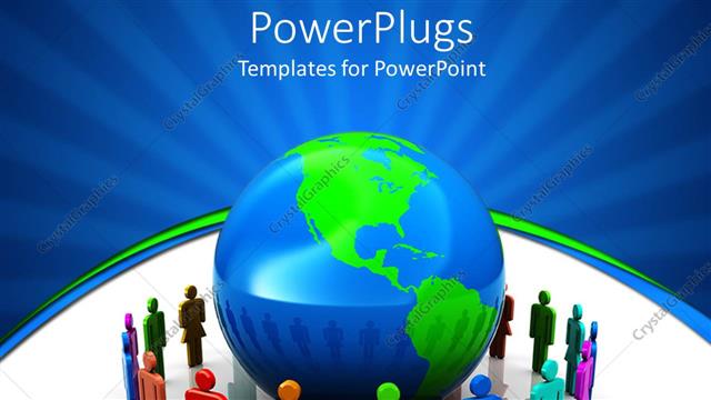  Presentation with global diversity - A number of people encircling the Earth