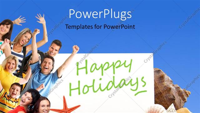  Presentation with people enjoying - A number of people enjoying on the beach