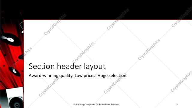 Section Header presentation slide layout