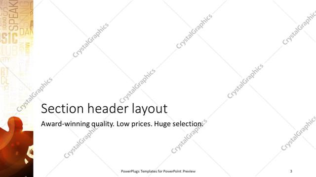 Section Header presentation slide layout