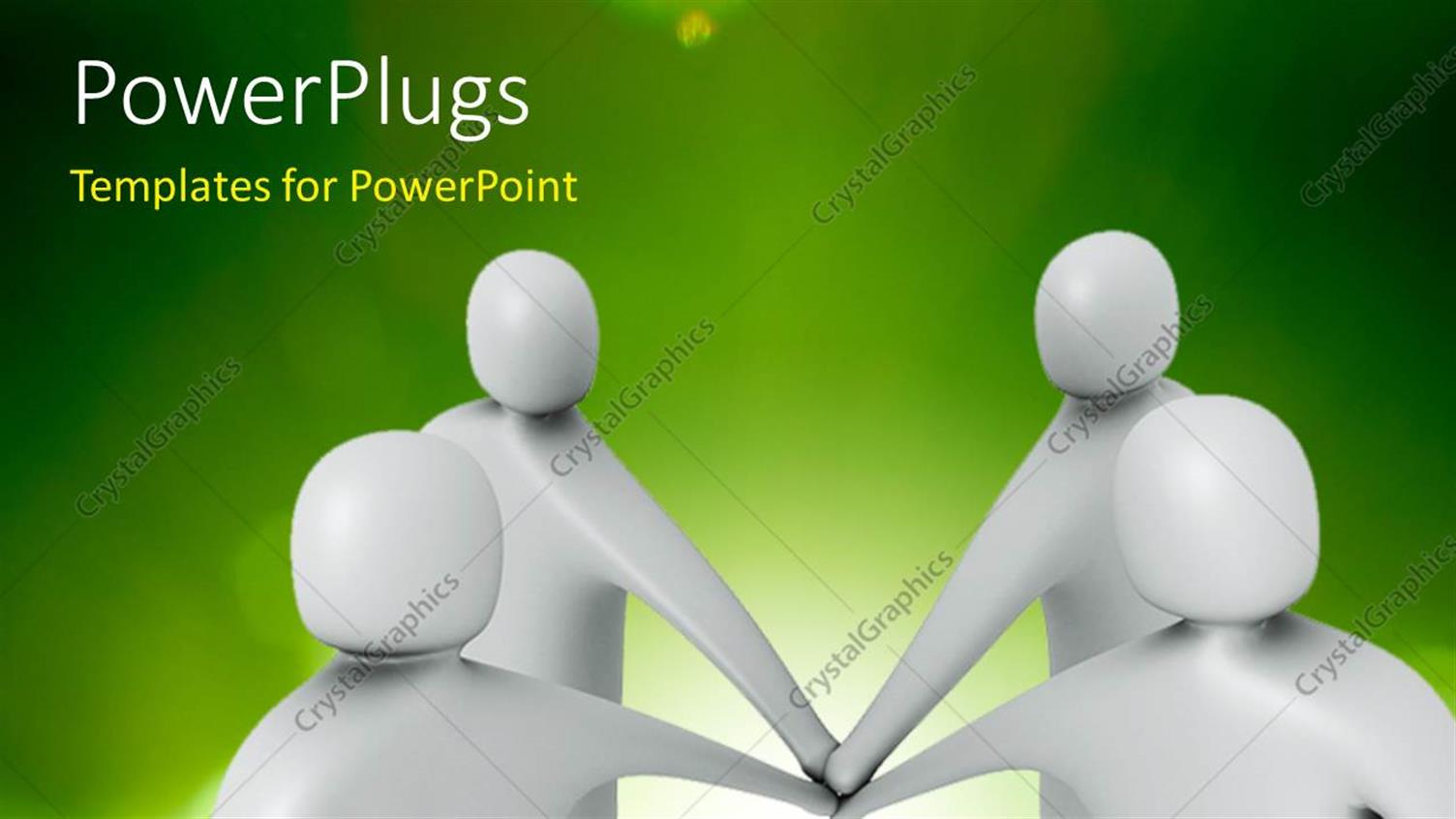 Featuring a Number of People with Greenish Background and Place for Text