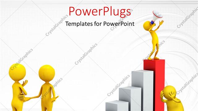  Presentation with announcement - A number of people on the growth graph with white background