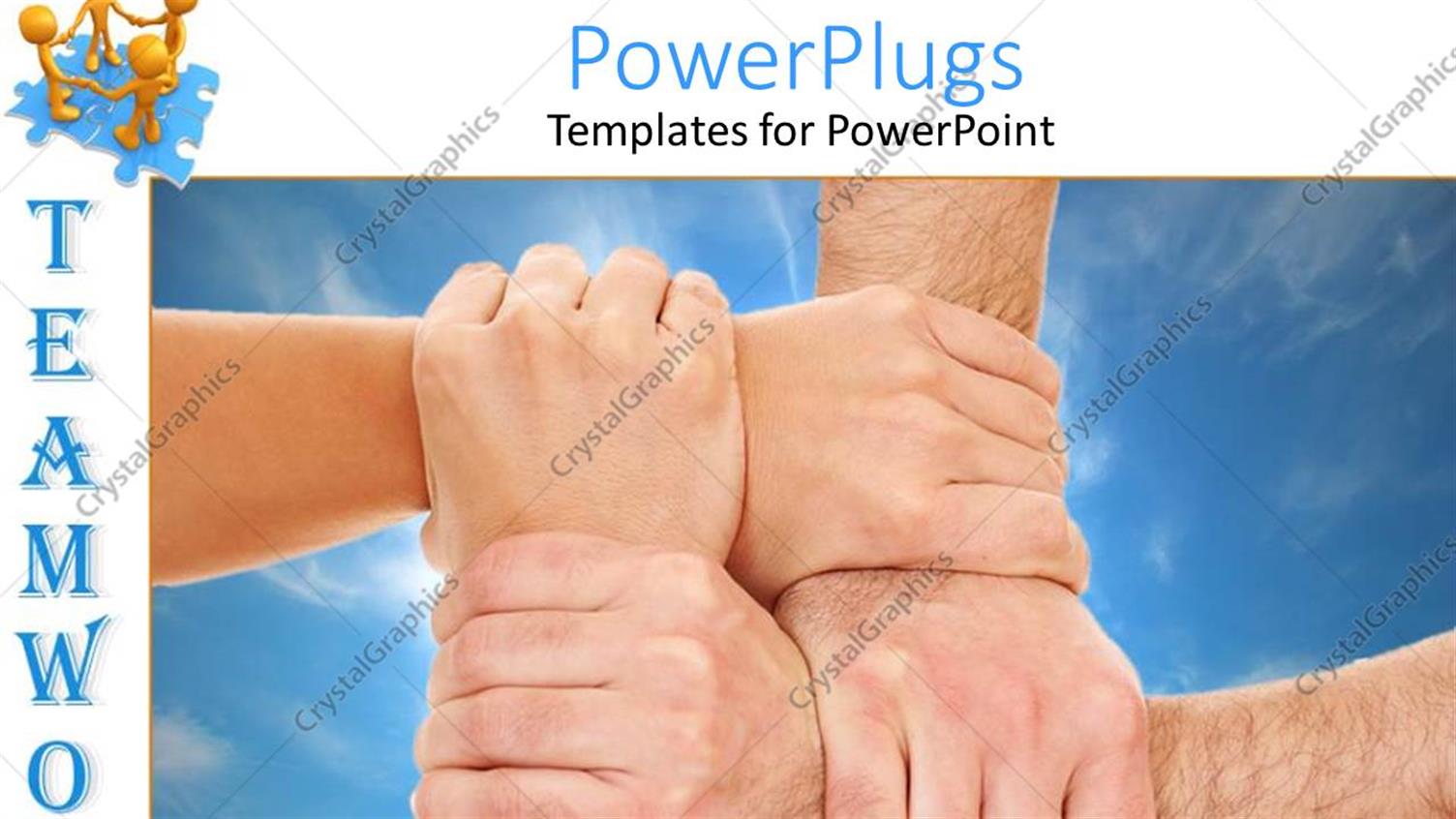 Featuring a Number of People Holding Each Others Wrists