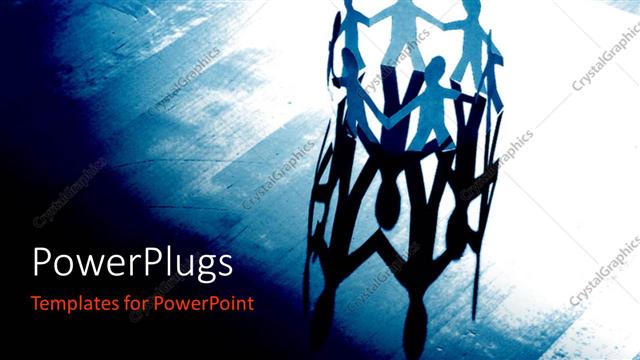  Presentation with collaboration - A number of people holding their hands with bluish background