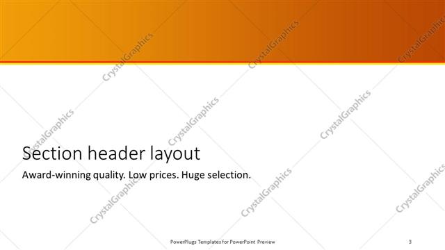 Section Header presentation slide layout