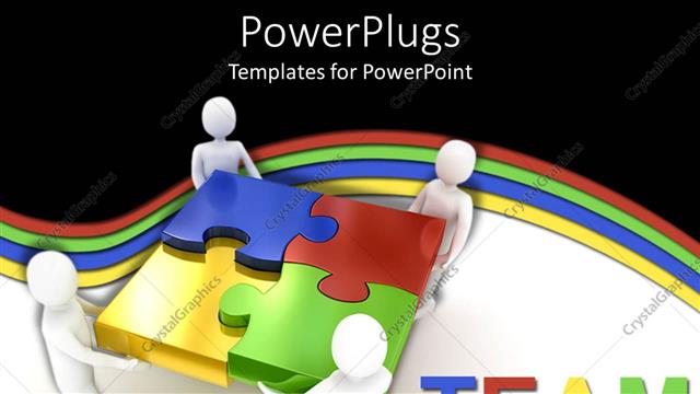  Presentation with together puzzle pieces - A number of people holding the puzzle pieces together