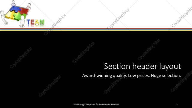 Section Header presentation slide layout