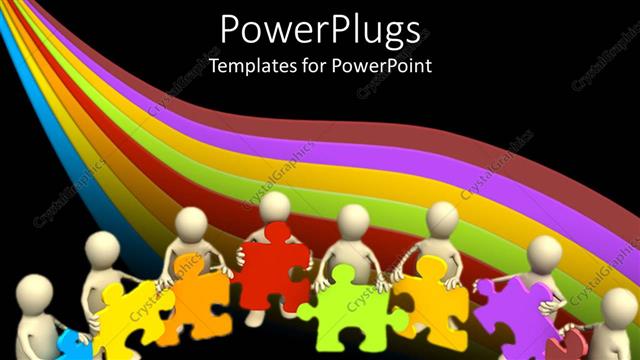  Presentation with holding puzzle pieces - A number of people holding the puzzle pieces