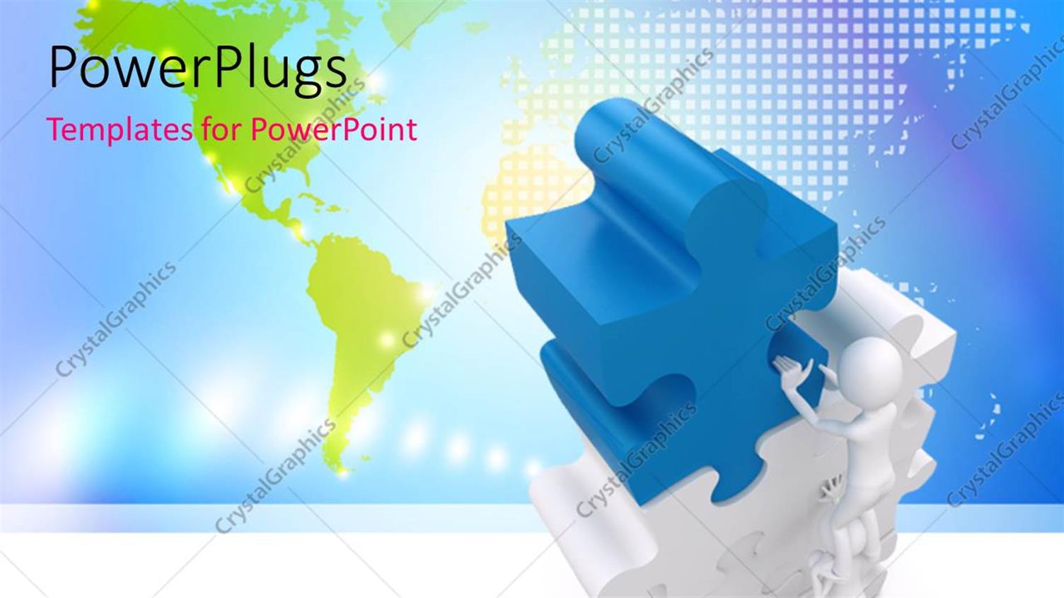 Featuring a Number of People Holding the Puzzle Tower with Map in the Background