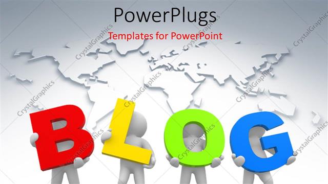  Presentation with blog - A number of people holding the word blog