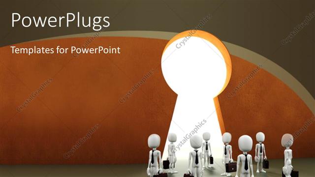  Presentation with keyhole - A number of people with a keyhole and place for text