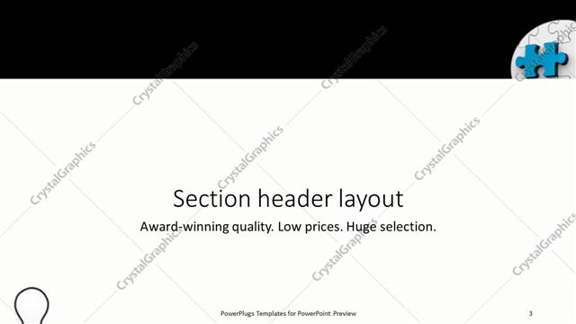 Section Header presentation slide layout