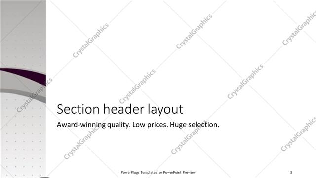 Section Header presentation slide layout