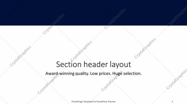 Section Header presentation slide layout