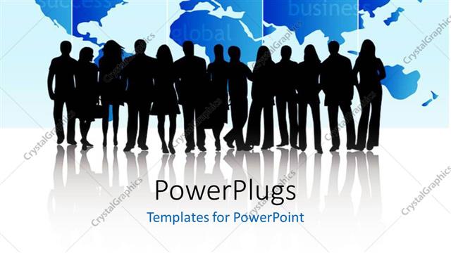  Presentation with global - A number of people and a map in the background