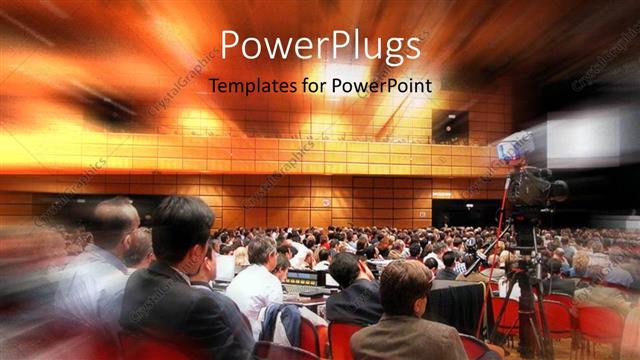  Presentation with educational - A number of people in a meeting with place for text