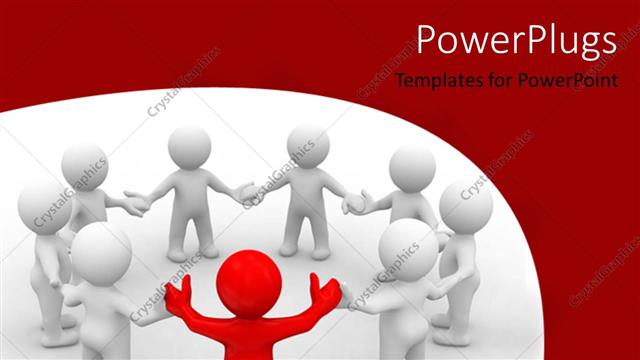  Presentation with leader - A number of people in a meeting with white background