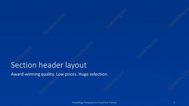 Section Header presentation slide layout