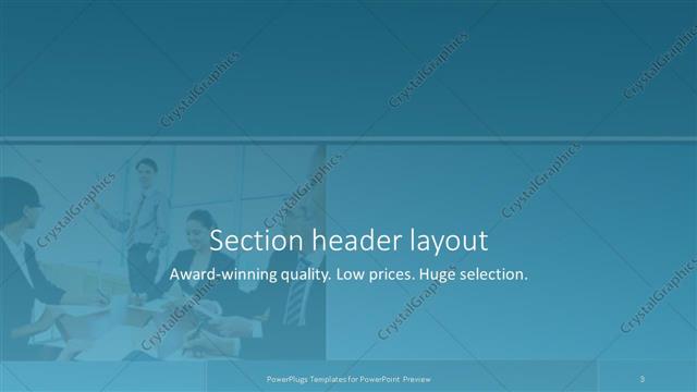 Section Header presentation slide layout