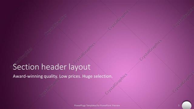 Section Header presentation slide layout