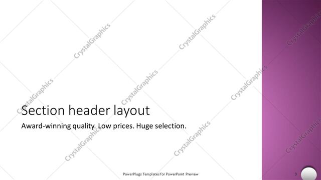 Section Header presentation slide layout
