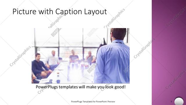 Picture with Caption presentation slide layout