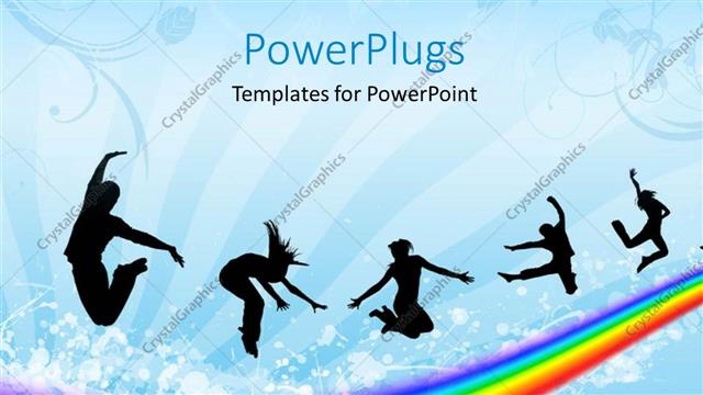  Presentation with joy - A number of people over the rainbow