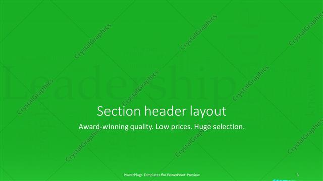 Section Header presentation slide layout