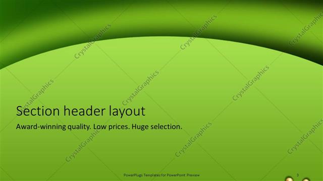 Section Header presentation slide layout