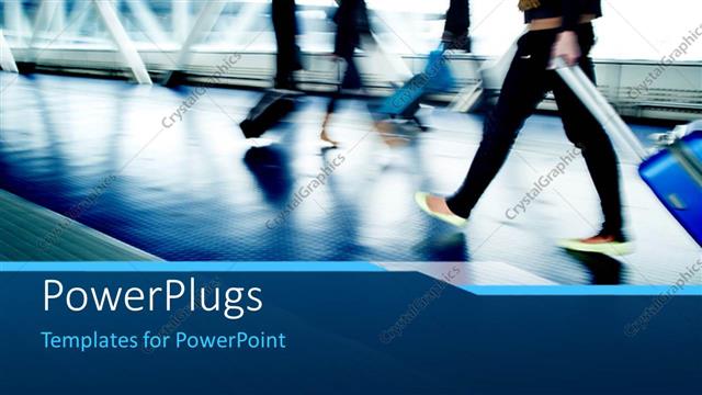  Presentation with airport - A number of people on the railway station